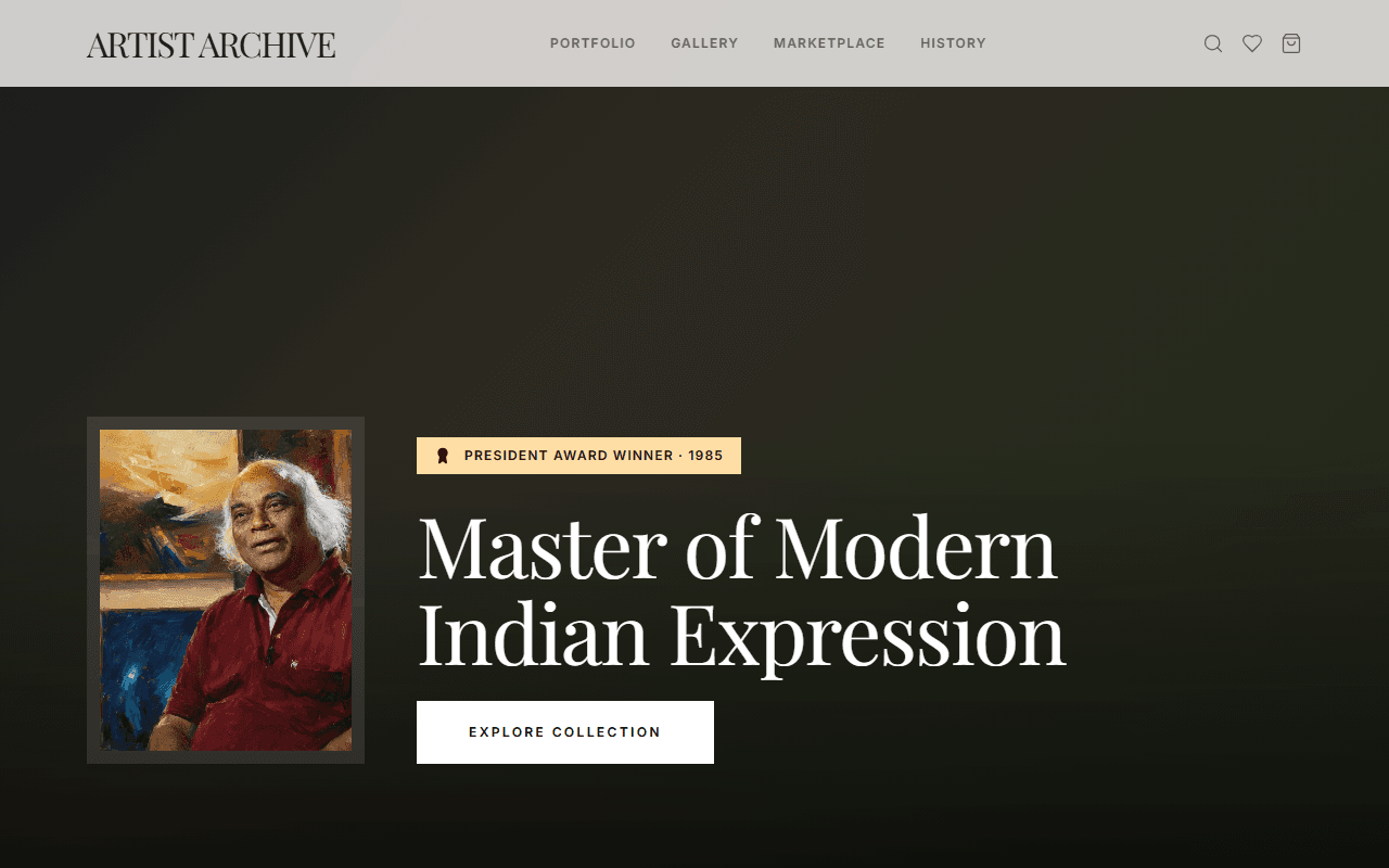 Shyam Bhutkar — Artist Archive & Marketplace screenshot
